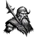 Odin and Thor viking with beard tattoo design idea