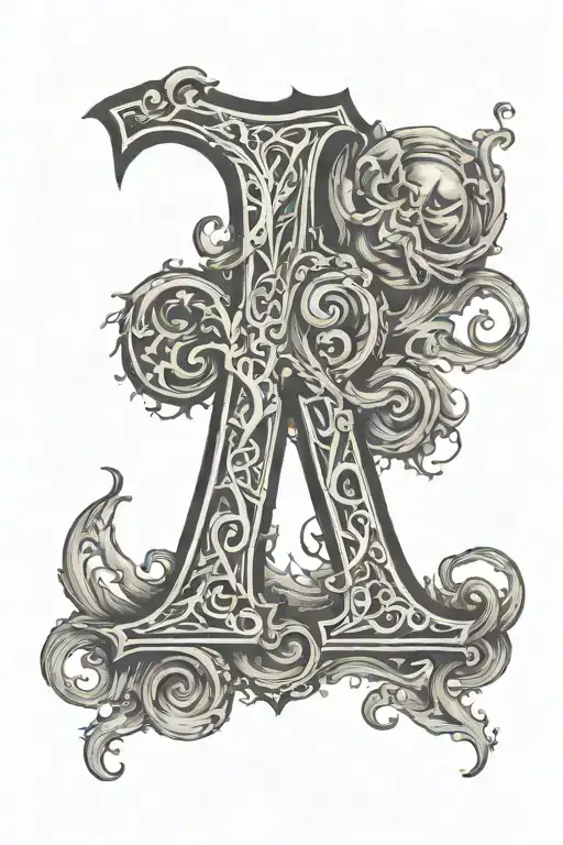 letter i, m and d tattoo design idea