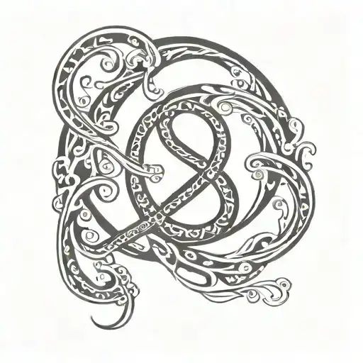 the number 8 inside an infinity sign. symbolizing sisterhood. feminine.  tattoo design idea
