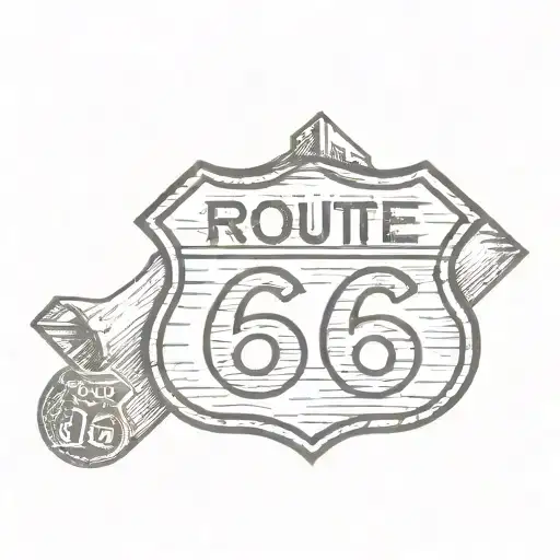 route 66 sign tattoo design idea