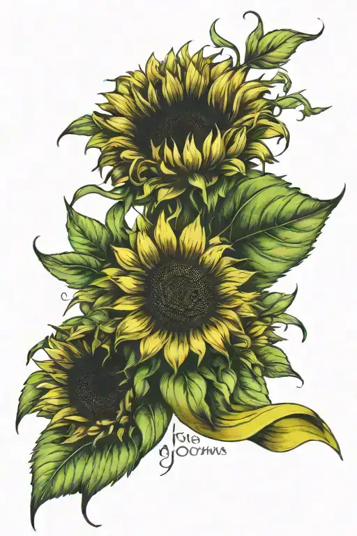 lime green ribbon for lymphoma, a sunflower for positivity and resilience, a book to symbolize your journey, and 8 leave tattoo design idea