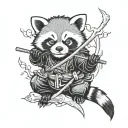 samurai red panda tattoo design idea