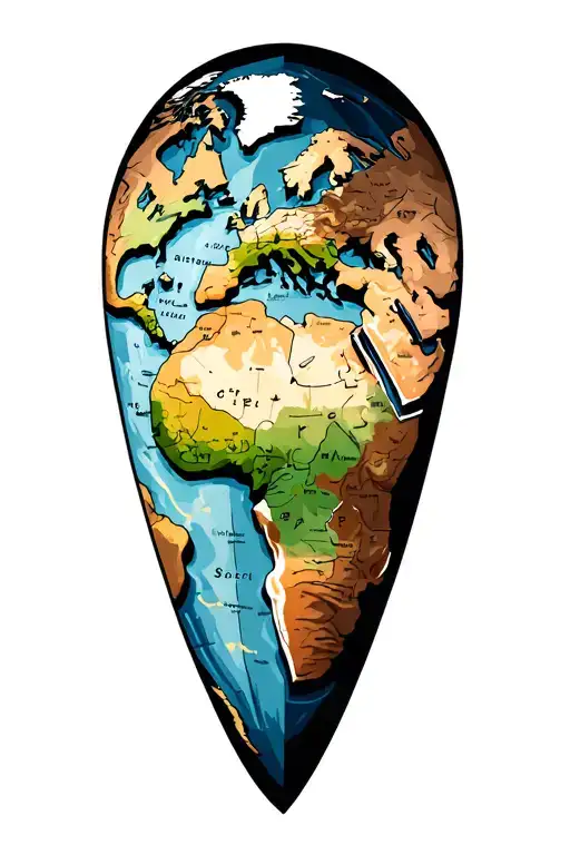 world adventure map tattoo design idea