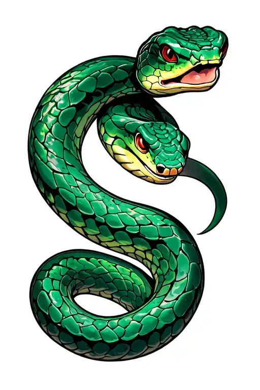 garter snake slithering tattoo design idea