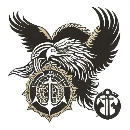 Eagle, Globe, and Anchor - Diplomatic security badge - Penn State lion - mandala symbol tattoo design idea