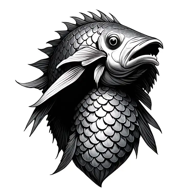 Fish scales as armor tattoo design idea
