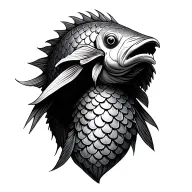 Fish scales as armor tattoo design idea