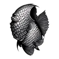 Fish scales as armor tattoo design idea