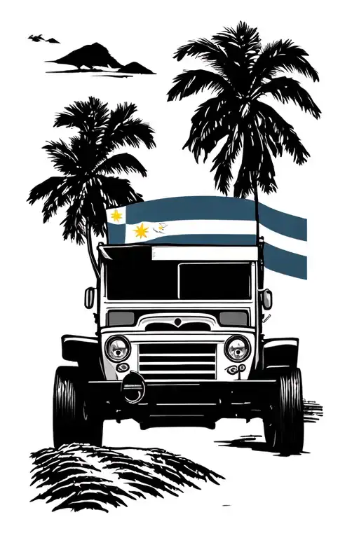 Philippines, jeepney Philippines flag rice terraces tattoo design idea