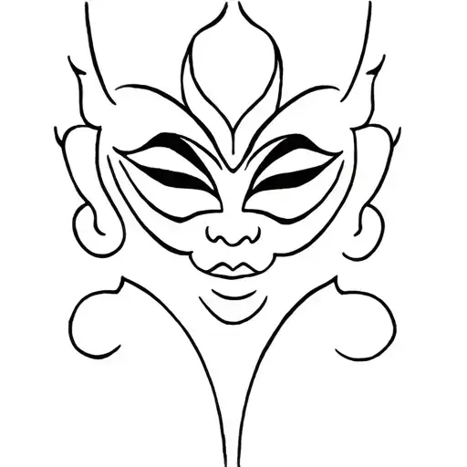 kabuki mask tattoo design idea