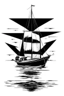 boat sailing tattoo design idea