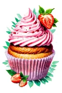 cupcakes frosting sleeve featuring a collage tattoo design idea