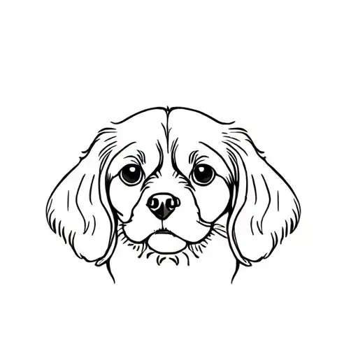 Head of cavalier King Charles spaniel tattoo design idea