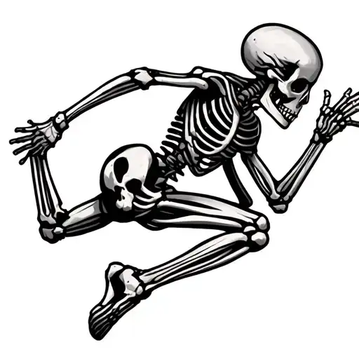 Running Skeleton tattoo design idea
