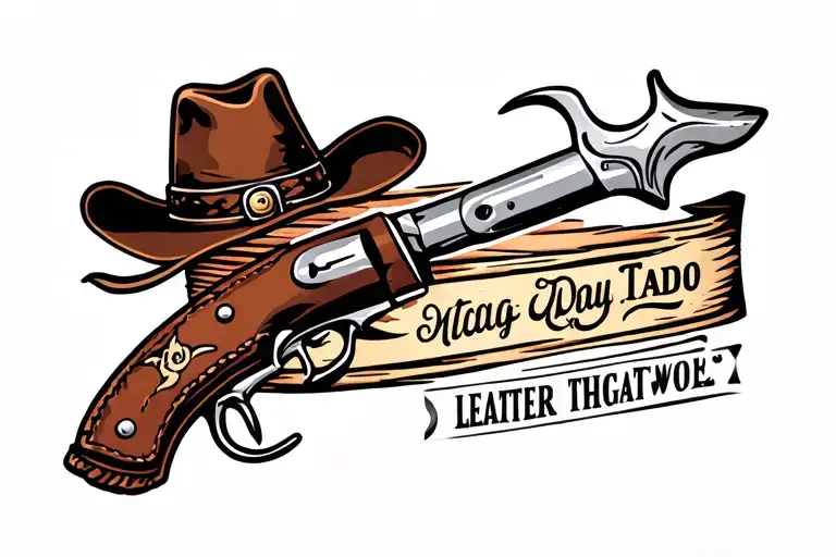 leather Western tool tattoo design idea