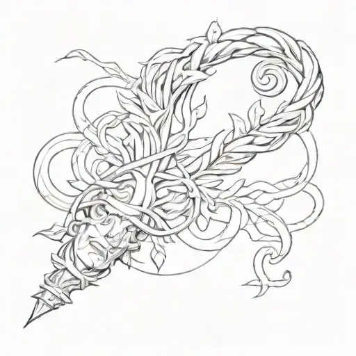 Staff Of Asclepius tattoo design idea