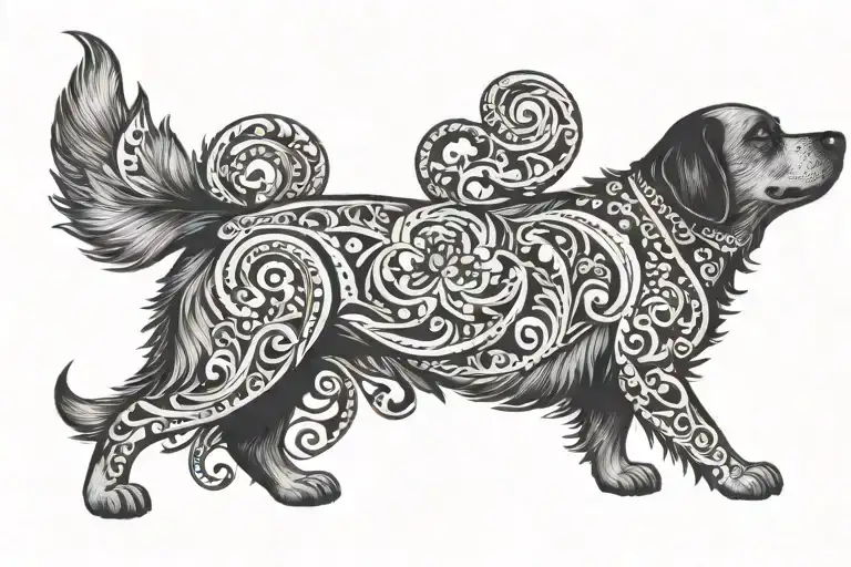 dog breed tattoo design idea