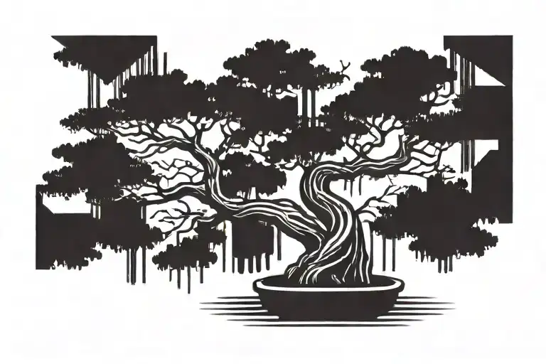 bonsai tree tattoo design idea