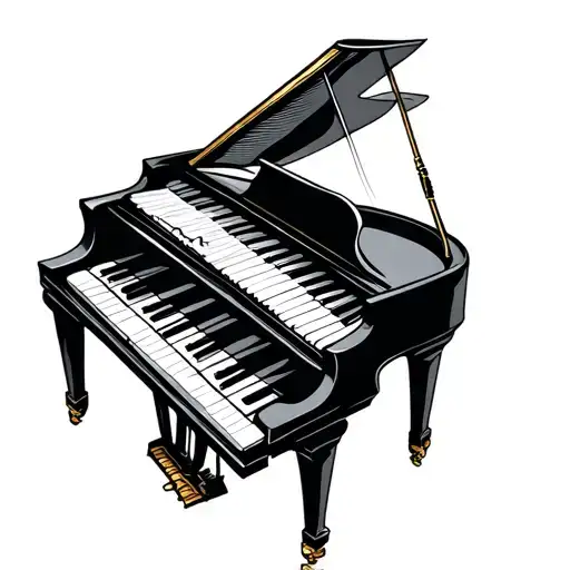 Jazz piano keyboard intertwined tattoo design idea