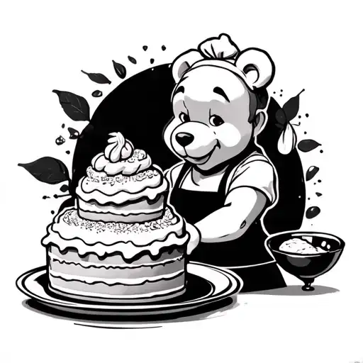 Winnie poo cooking Patricia cakes sensory tattoo design idea