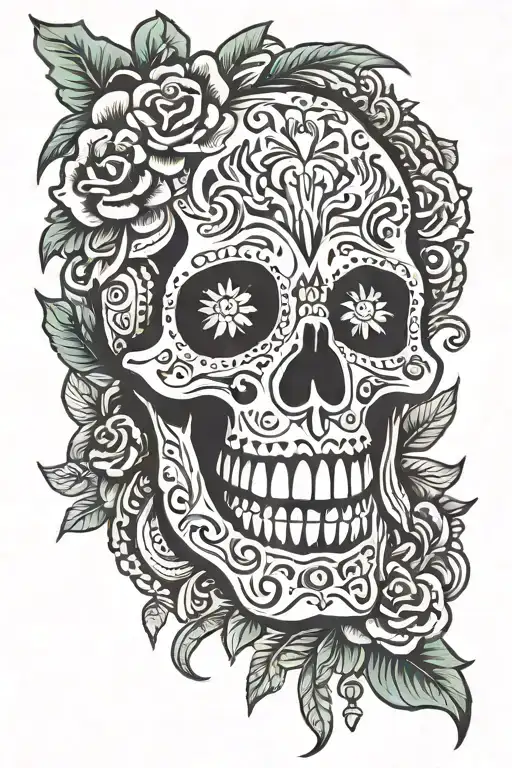 mexican style tattoo scull jaguar sea backpack tattoo design idea