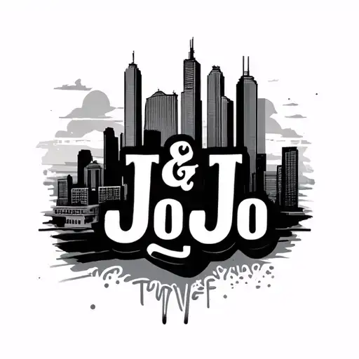 "Jay J & JoJo" dallas skyline tattoo design idea