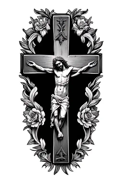 wrist crucifix jesus cross tattoo design idea