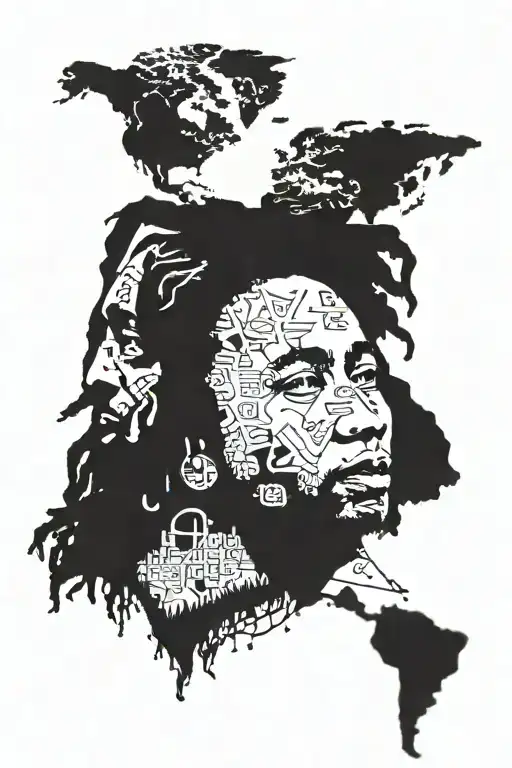 jesus bob marley john lennon one love one world tattoo design idea