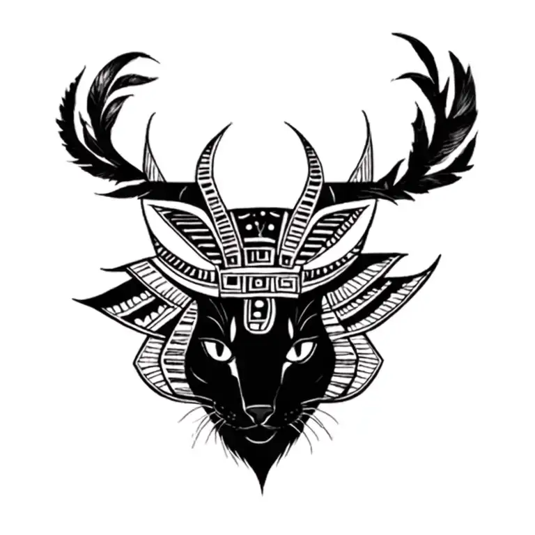 Egyptian cat god tattoo design idea