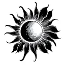 sun and pebble tattoo design idea