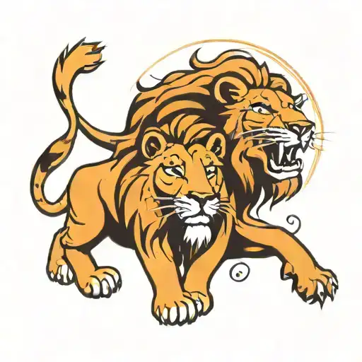 mufasa y simba tattoo design idea