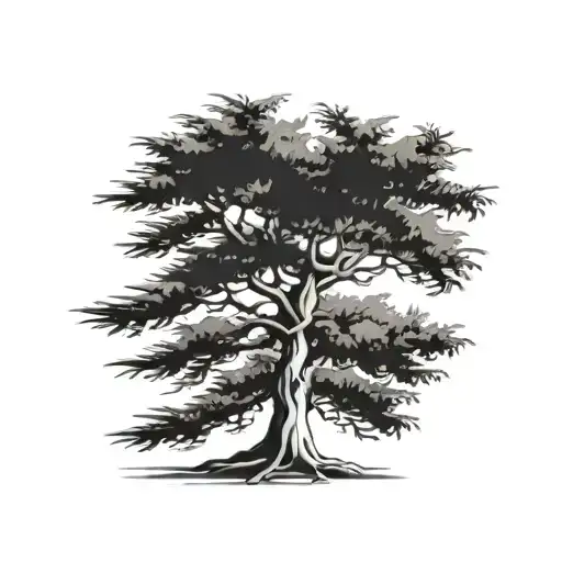 Lebanese cedar tree tattoo design idea