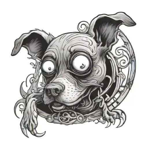 zero the dog tim burton style tattoo design idea