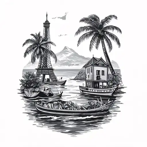 Kauai, Venice Italy, whistler Canada, sorrento Italy, Greece, Paris France, Cabo San Lucas  tattoo design idea