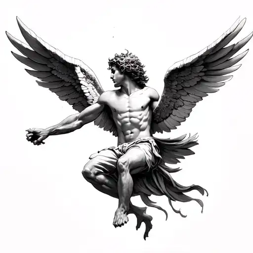 falling icarus tattoo design idea