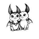 cute disney bat best friends tattoo design idea