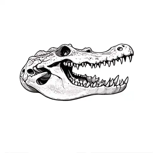 a crocodile skull - stock image tattoo design idea