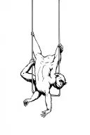 gibbon monkey swinging tattoo design idea