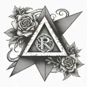 penrose triangle, with  "everything happens for a reason" tattoo design idea