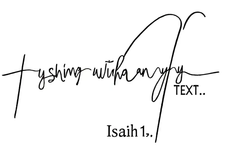 Isaiah 43:1 without using any text tattoo design idea