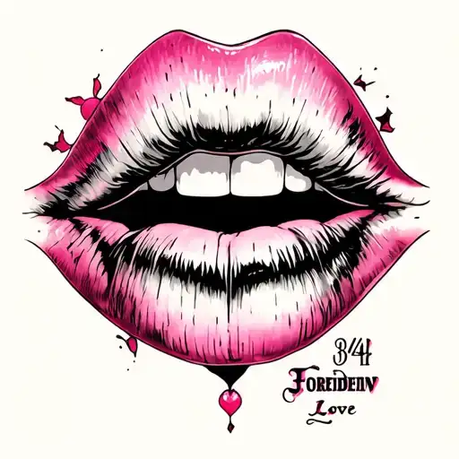 "34dmv" forbidden love tattoo design idea