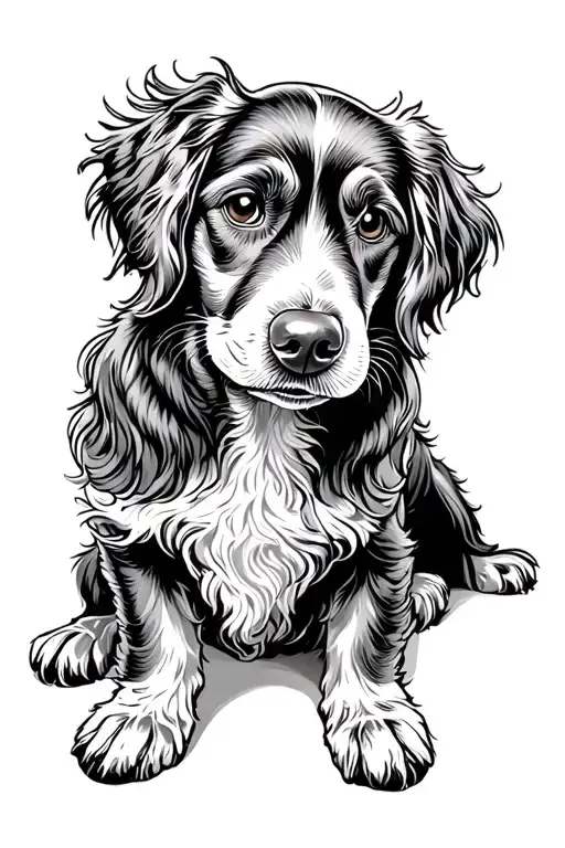 hell hound which is a cocker spaniel dog tattoo design idea