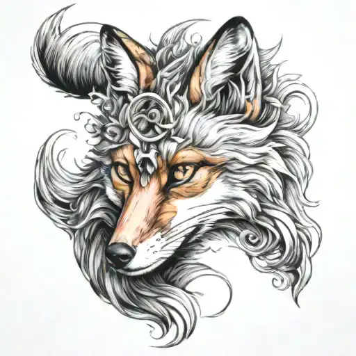 Fox nine tail tattoo design idea