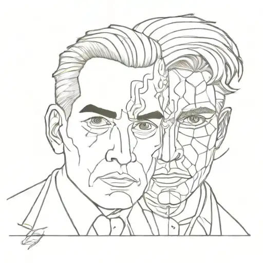 BPD two face tattoo design idea