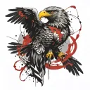 eagle griffin snake tattoo design idea