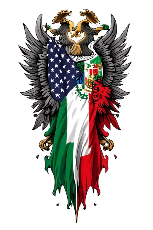 USA and Italian flag merging/morphine tattoo design idea