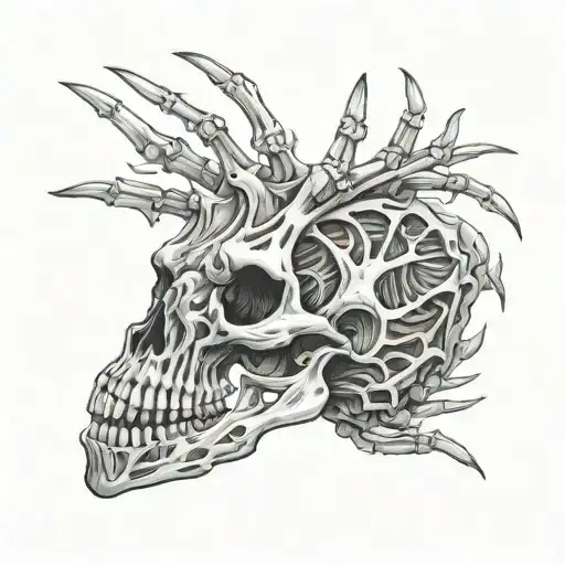 animal skeleton hand tattoo design idea