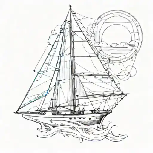 sailboat aerospace tattoo design idea