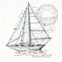 sailboat aerospace tattoo design idea