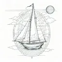 sailboat aerospace tattoo design idea